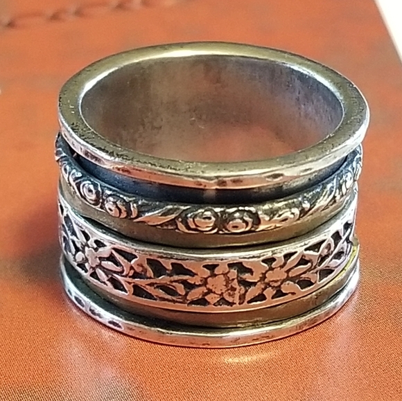 Silpada Sterling Silver & Brass Spinner Ring - Picture 7 of 12